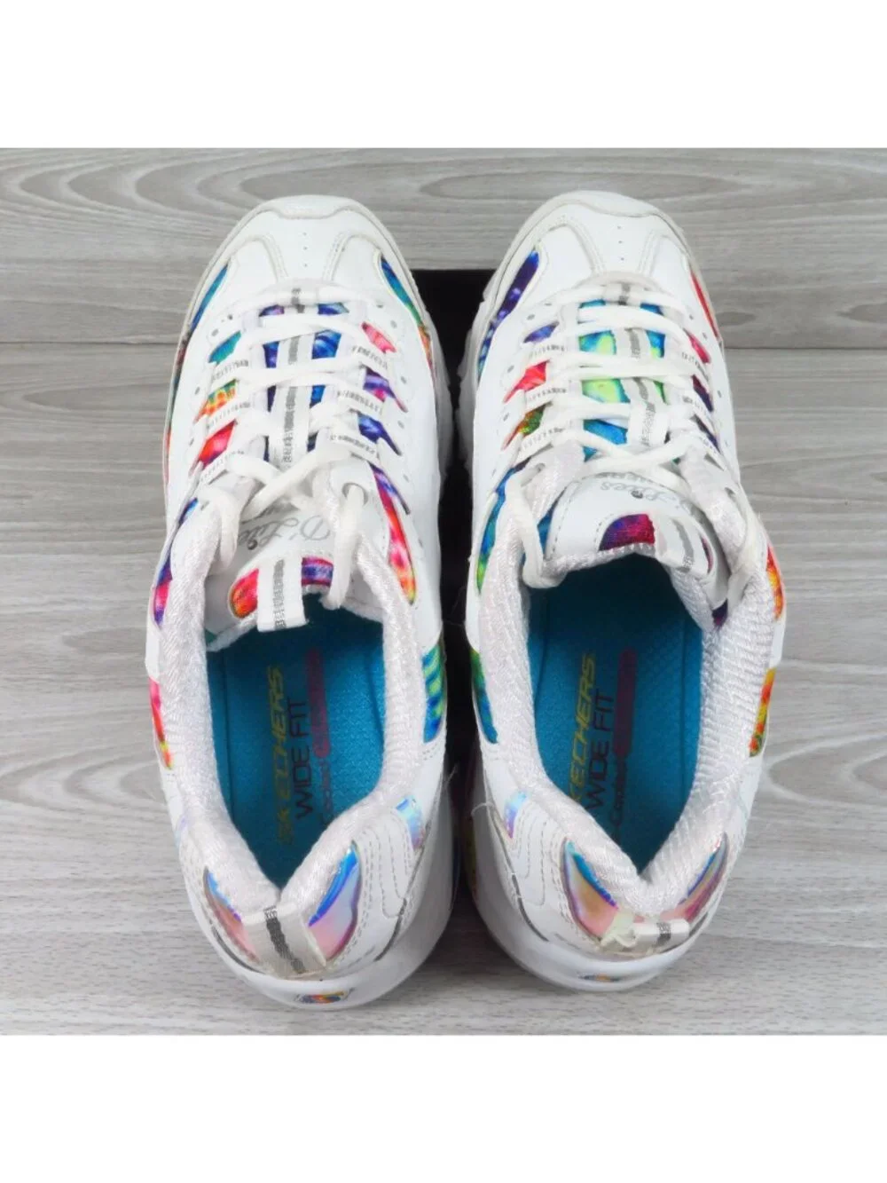 Skechers D'Lites Summer Fiesta White Women's Sz 9.5 Wide Fit Air-Cooled 149015W